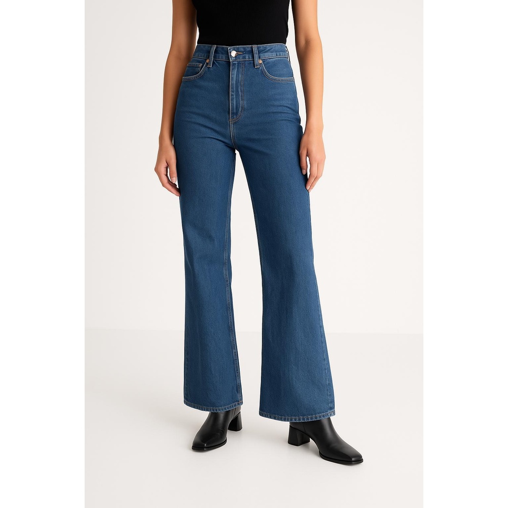 & Other Stories Jeans Womens‎ 28 Blue High Waist Wide Leg Flare Denim Vintage